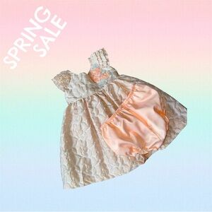 Laura Ashley- Adorable Peach Dress with Bloomers. 24mos.